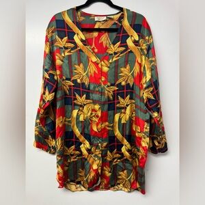 Vintage Victoria’s Secret Gold Label 100% Silk Baroque Tunic Nightgown L 90s G